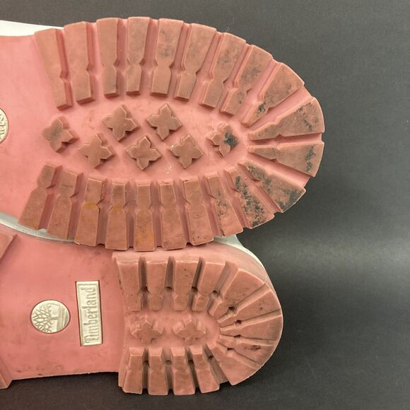 Timberland-Women's 6-White Leather + Pink & Purple Camo-Ankle Boots 29904M- 1256 - Picture 12 of 13